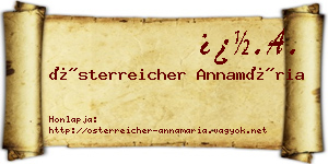 Österreicher Annamária névjegykártya